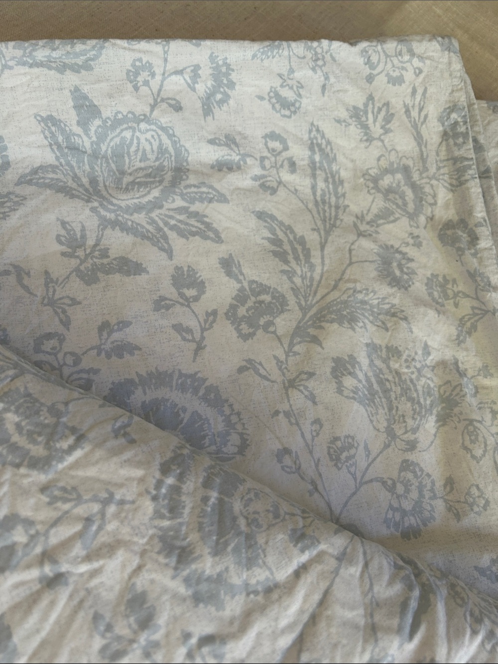 Cabbages & Roses Duvet Cover Blue Floral Queen Coastal Reversible Shabby Chic - Picture 11 of 12